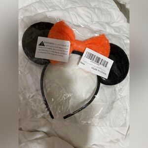 Black and Orange Mouse Ears Headband